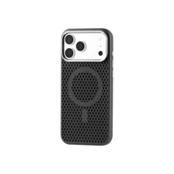 Luxury 3D Honeycomb Cooling Magnetic Phone Case with Aluminum Alloy Lens Frame - iPhone 12 Pro Max (Black)
