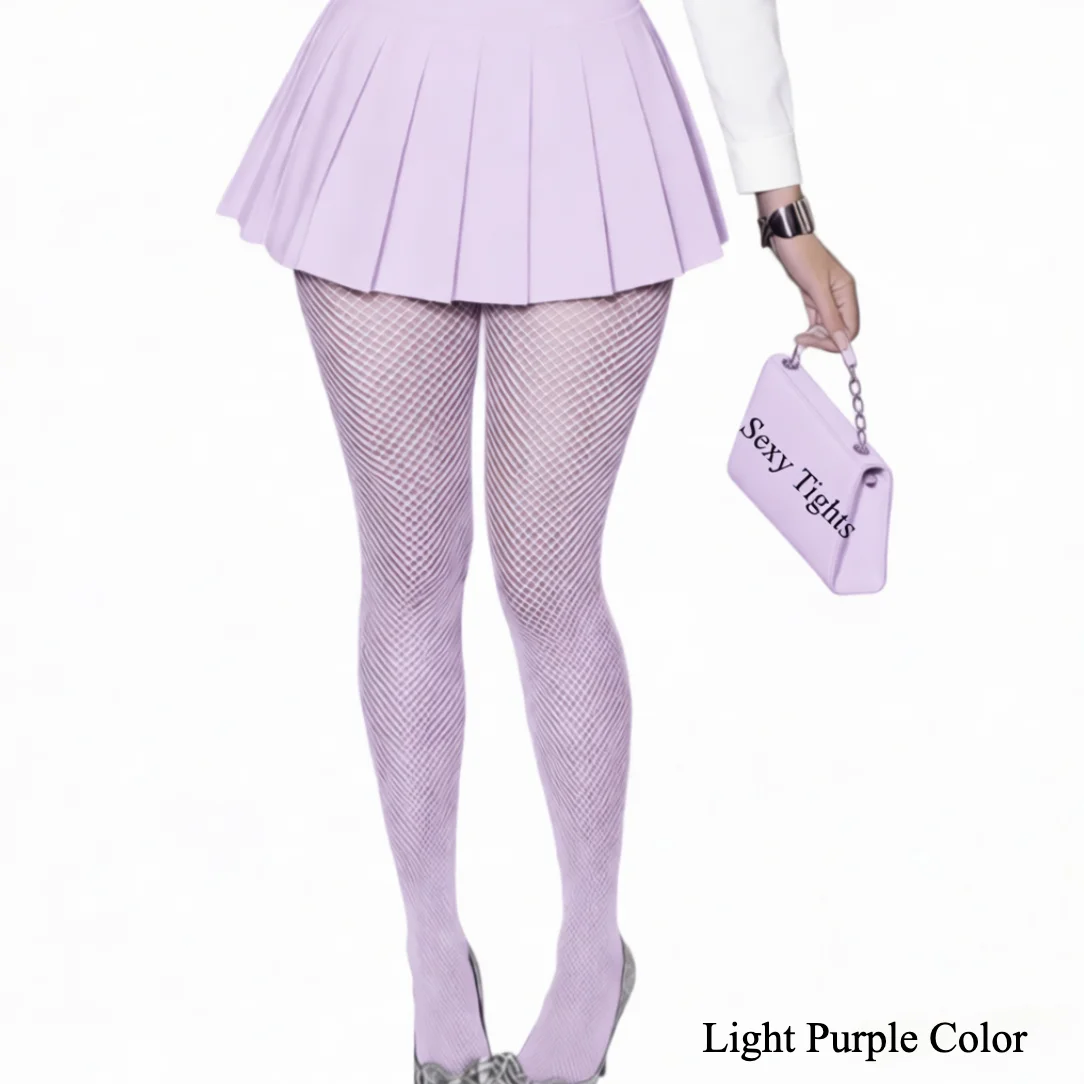 Elegant Sky Blue Fishnet Bodystockings - Vibrant Mesh Pantyhose