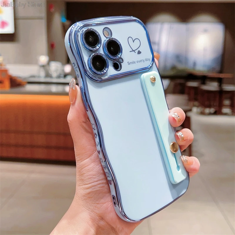 Glitter Camera Protection Luxury Jellewed Heart Holder Liquid Soft Phone Case For iPhone 11 12 13 14 15 16 Plus Pro Max Cover_voghion.com