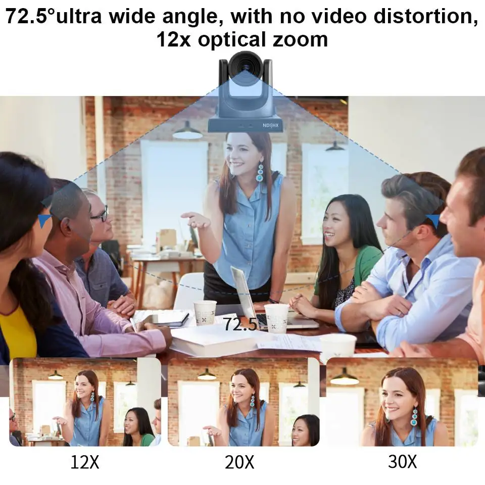 NDI PTZ Camera HDMI 12X 20x 30X Zoom 3G-SDI USB3.0 IP Live Streaming Camera Support POE AI Tracking PTZ for Church Events video camera