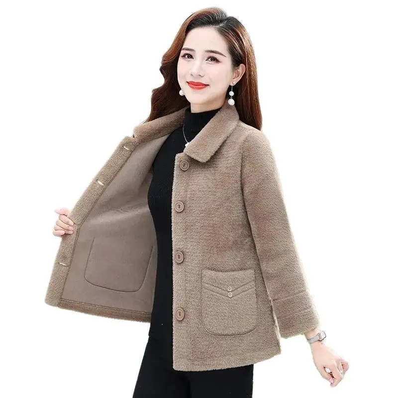 

Fur-integrated Gold Mink Velvet Casual Coat Female 2024 New Loose Autumn And Winter Wild Imitation Mink Velvet Mother Warm Coat