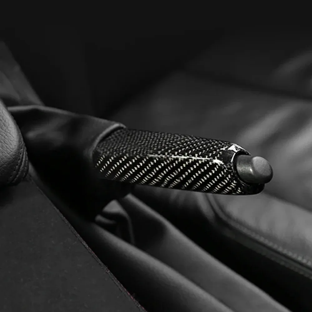 Hand Brake Cover Car Handbrake Grips Cover For BMW E90 E92 E60 E39 F30 E31 F34 F10 F20 Accessories Universal Carbon Fiber Pattern Interior Trim