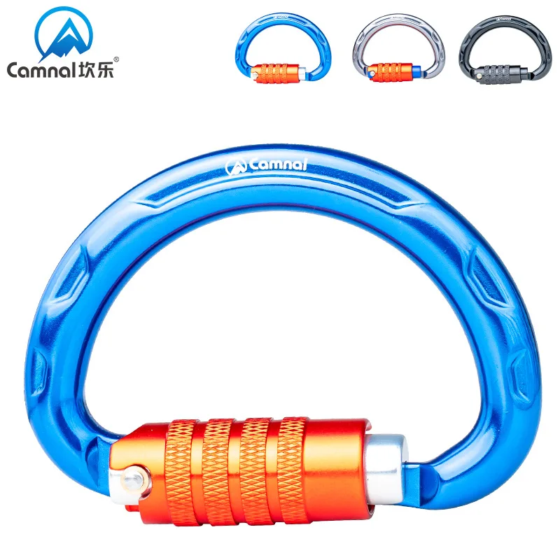 

P386 Outdoor Rock Climbing Semicircle Main Lock Three-section Automatic Lock Connecting Buckle Mountaineering Lock