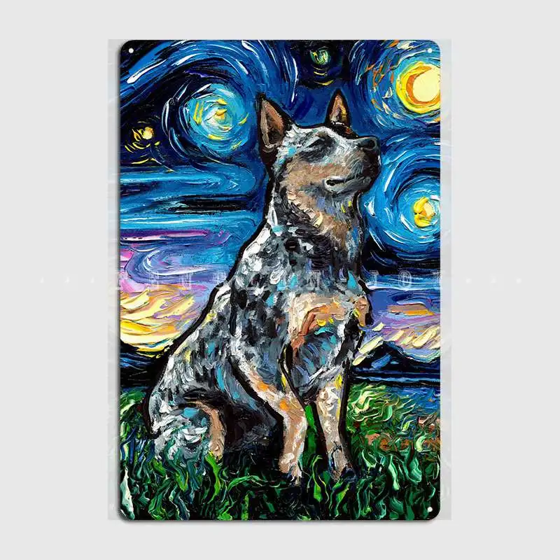

Blue Heeler Night Metal Sign Wall Cave Pub Garage Vintage Poster Tin Sign Posters