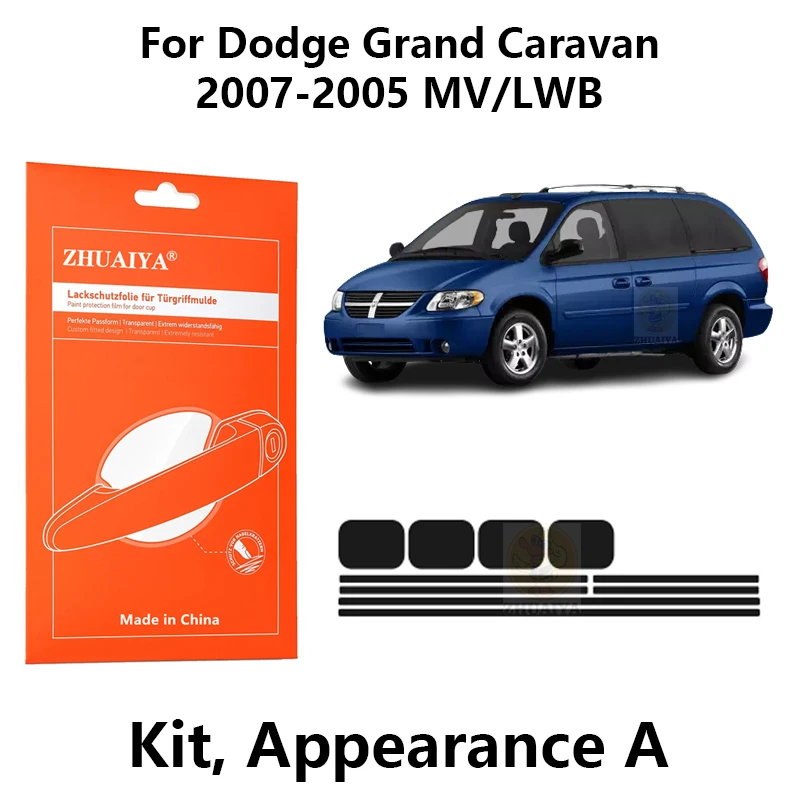

ZHUAIYA Door Edge Guards Door Handle Cup Paint Protection Film TPU PPF For Dodge Grand Caravan 2007-2005 MV/LWB