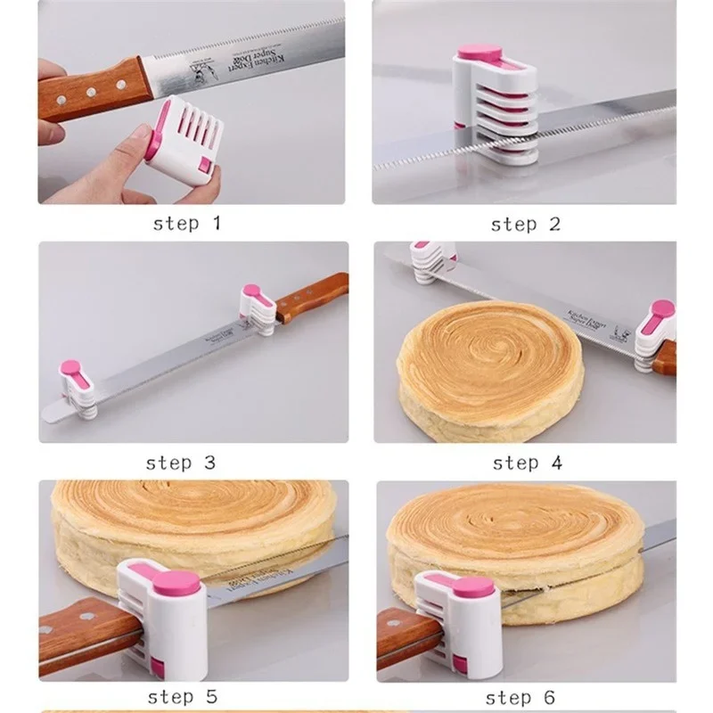 JJYY Cake Slicer 5 Layer Cake Bread Straightener Slicer Set DIY Holder Cutting Tool Kitchen Accessories