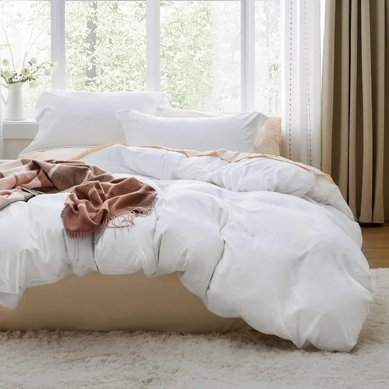 

Duvet Cover，Soft Prewashed Duvet Cover Set,3 Pieces,1 Duvet Cover with Zipper Closure and 2 Pillow Shams, Comforter Not Included