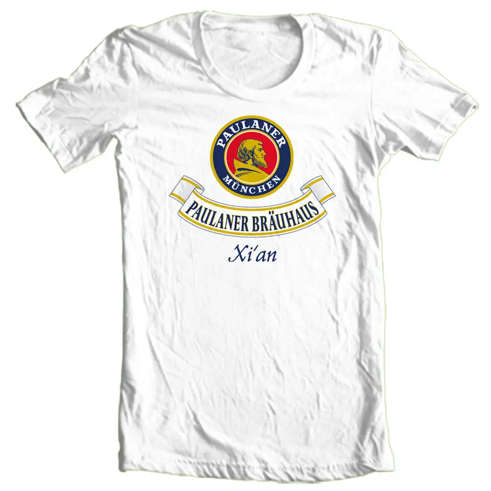 T-Shirt Paulaner Birrificio Tedesco Adulto Regular Fit 100% Cotone Graphic White Tee