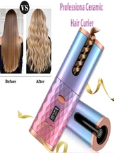  Wireless Auto Rotat Ceramic Hair Curler USB Rechargeable Portable Auto Curler LED Display Temperature Professiona Curler New 