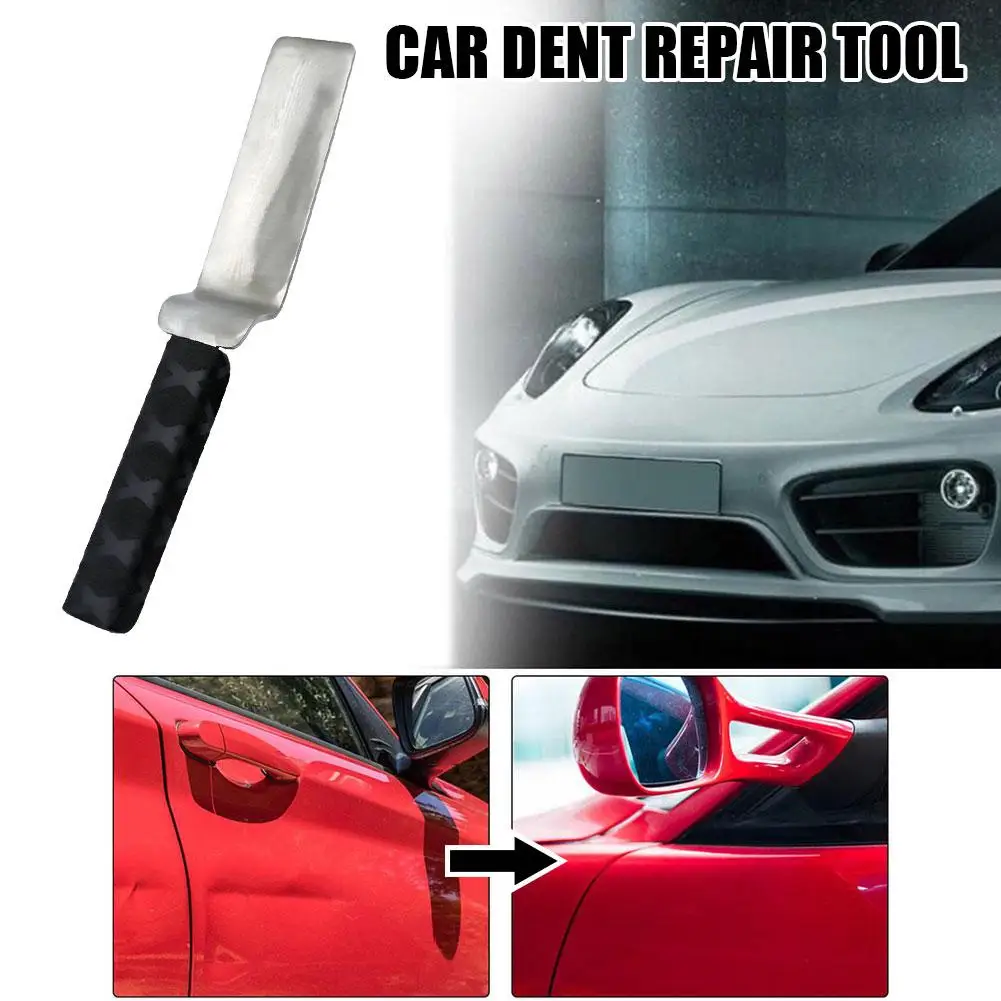Car Dent Repair Tool Paintless Dent Repairing Knock Steel Body Plate Pads Handle Tools Dent Backing Stainless Rubber Remova N2N2