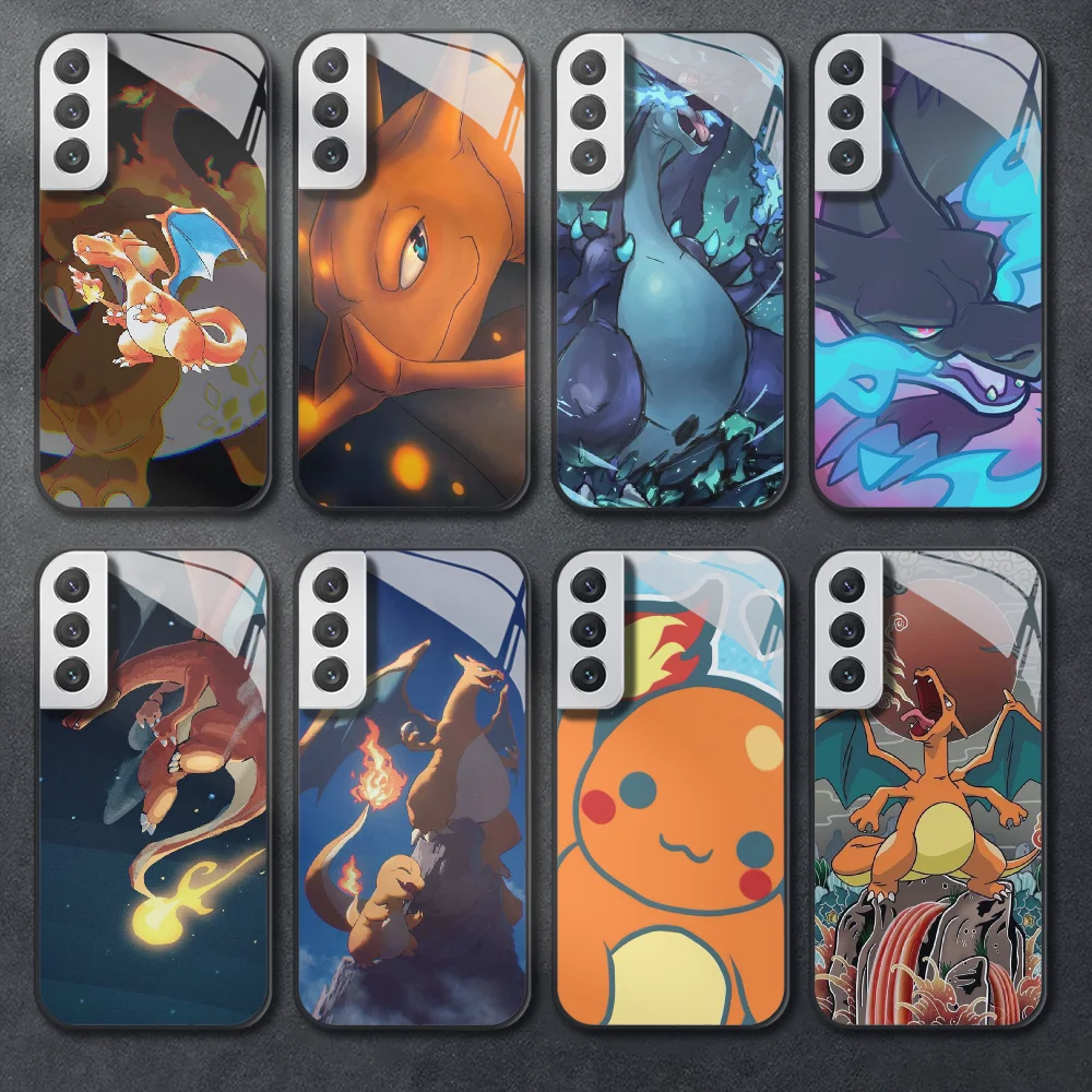 Custodia Per Telefono In Vetro Temperato Mega Charizard Pokemon Per Samsung Galaxy A 12 13 14 32 52 53 54 71 S 20 21 Fe 22 23 Ultra Plus Cover