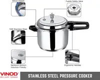 Pressure Cooker Stainless Steel – Outer Lid - 10 Liter – Induction Base Cooker 2