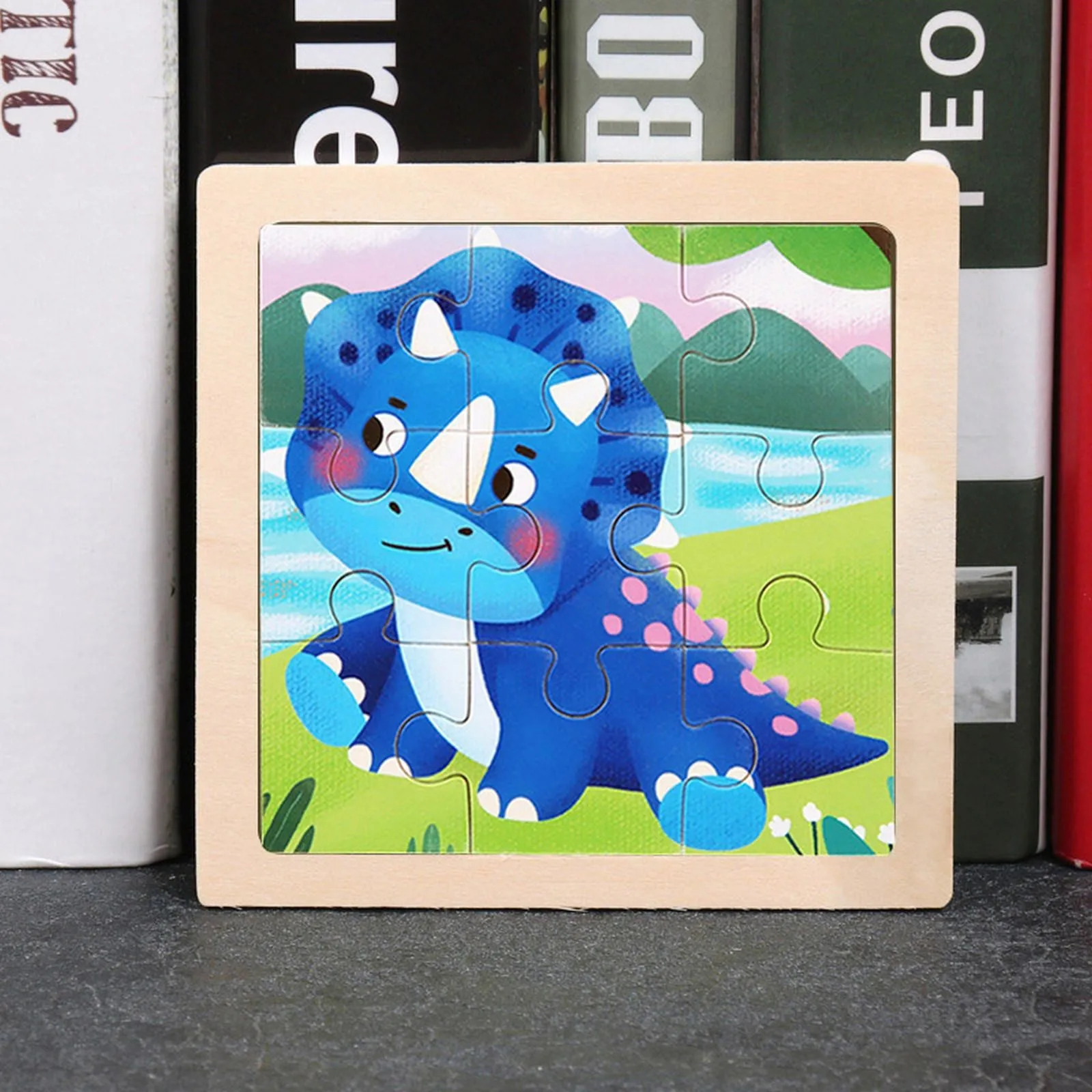 Age 6 Nine~Piece Wooden Puzzle Cartoon Animal Car Wooden Puzzle Children's Early Education Educational 2~5 Years 203000