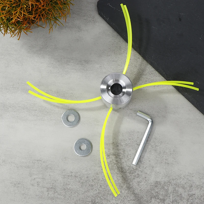 Universal Aluminum Trimmer Head With Four Trimmer Lines For Brush Cutter Grass Head Replacement Tool Part