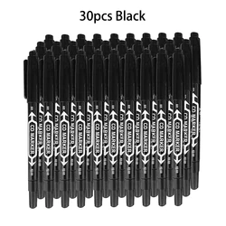 Set of 10 Waterproof Dual - Tip Colored Markers for Sketching and Art Supplies (Black - 30pcs)