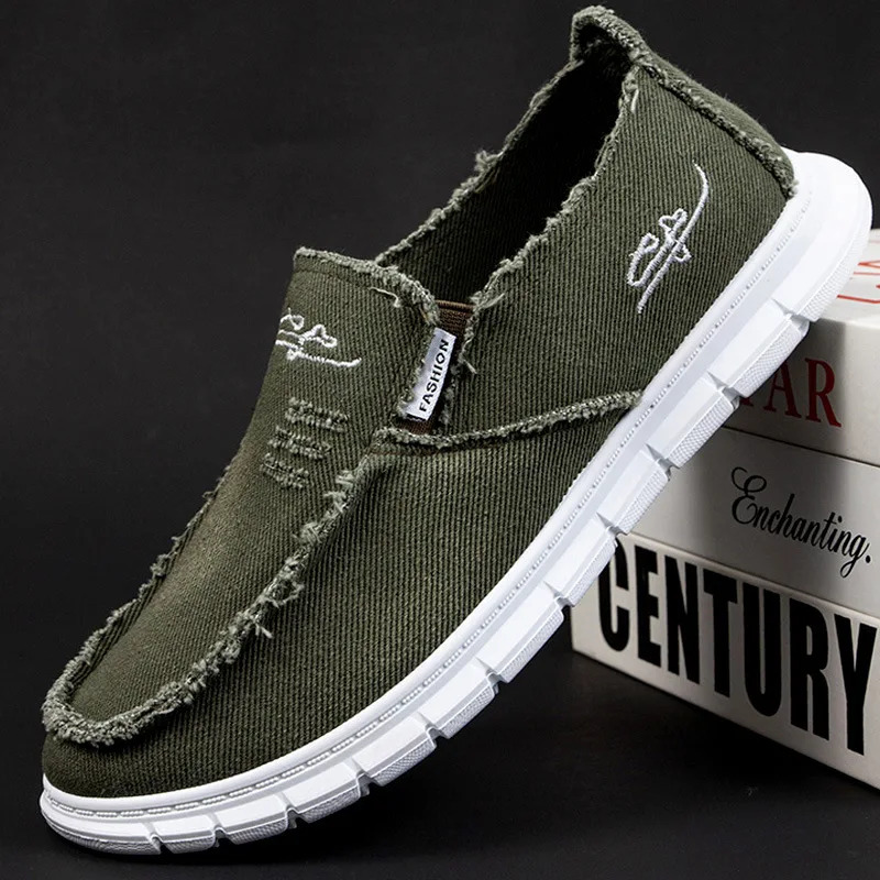 Men's Washed Fabric Casual Shoes Anti Slip and Wear-resistant Driving Shoes Canvas Shoes 3