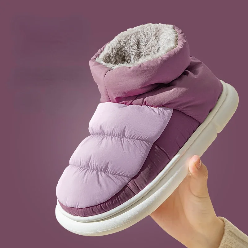 thumbnail image 4 of Botas cálidas de invierno para mujer, zapatos de tela de algodón para exteriores, impermeables, con plataforma, antideslizantes, esponjosas, botines para mujer, 4 of 5