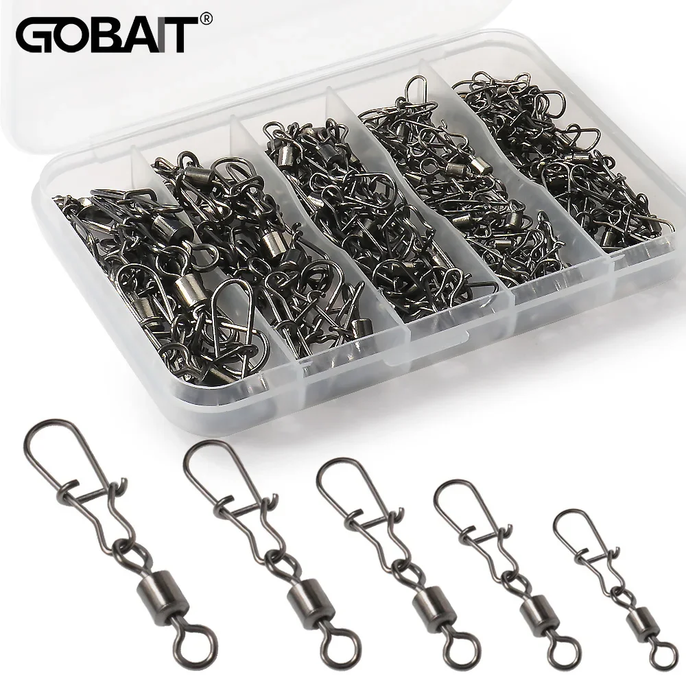 100 teile/schachtel Swivel Snap Connector Pin Rolling Ring Angelgerät Schnalle Haken Köder Kit Draht Verbindung 50 stücke-100 stücke Lager Getriebe