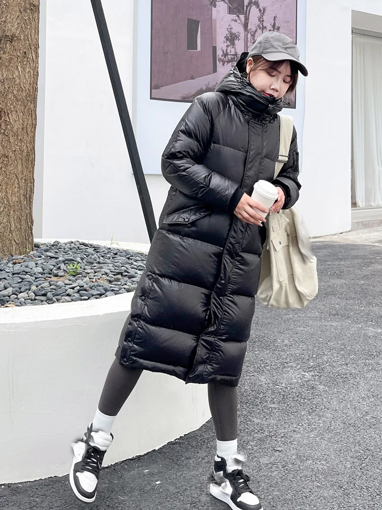 

Women's Clothing Long loose slimming down coat Winter New 170
