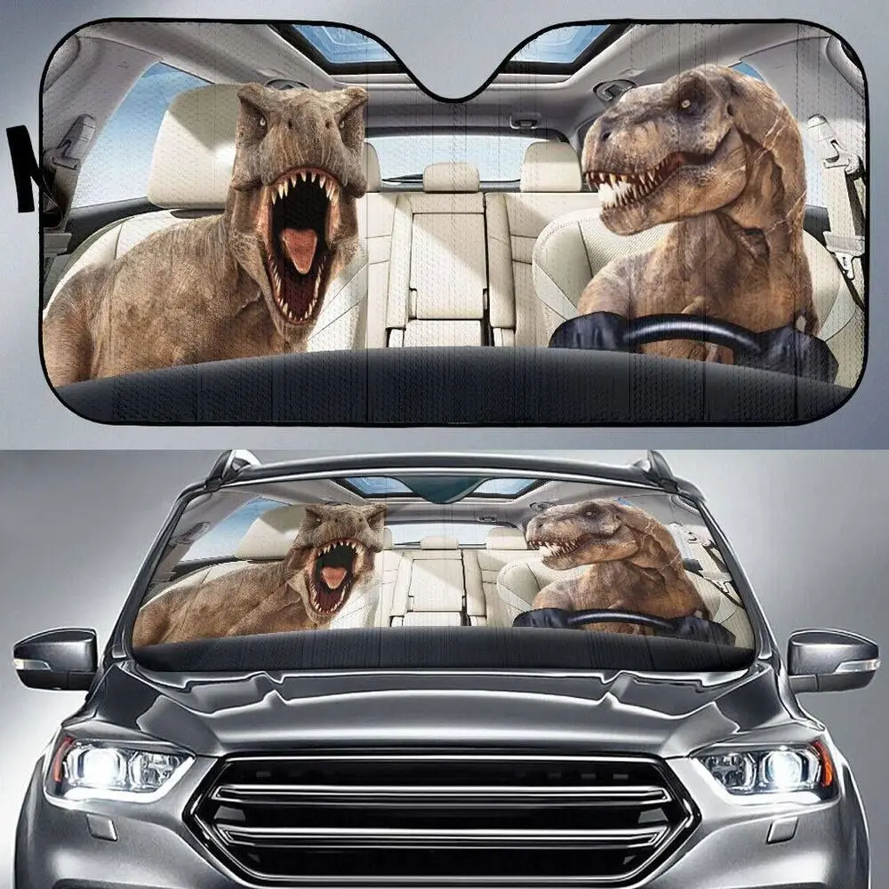 

Tyrannosaurus Rex Primeval Forest Design Car Sun Shade Windshield Fold-up 3D Cool Sunshade for Windshields Car Accessories Cover