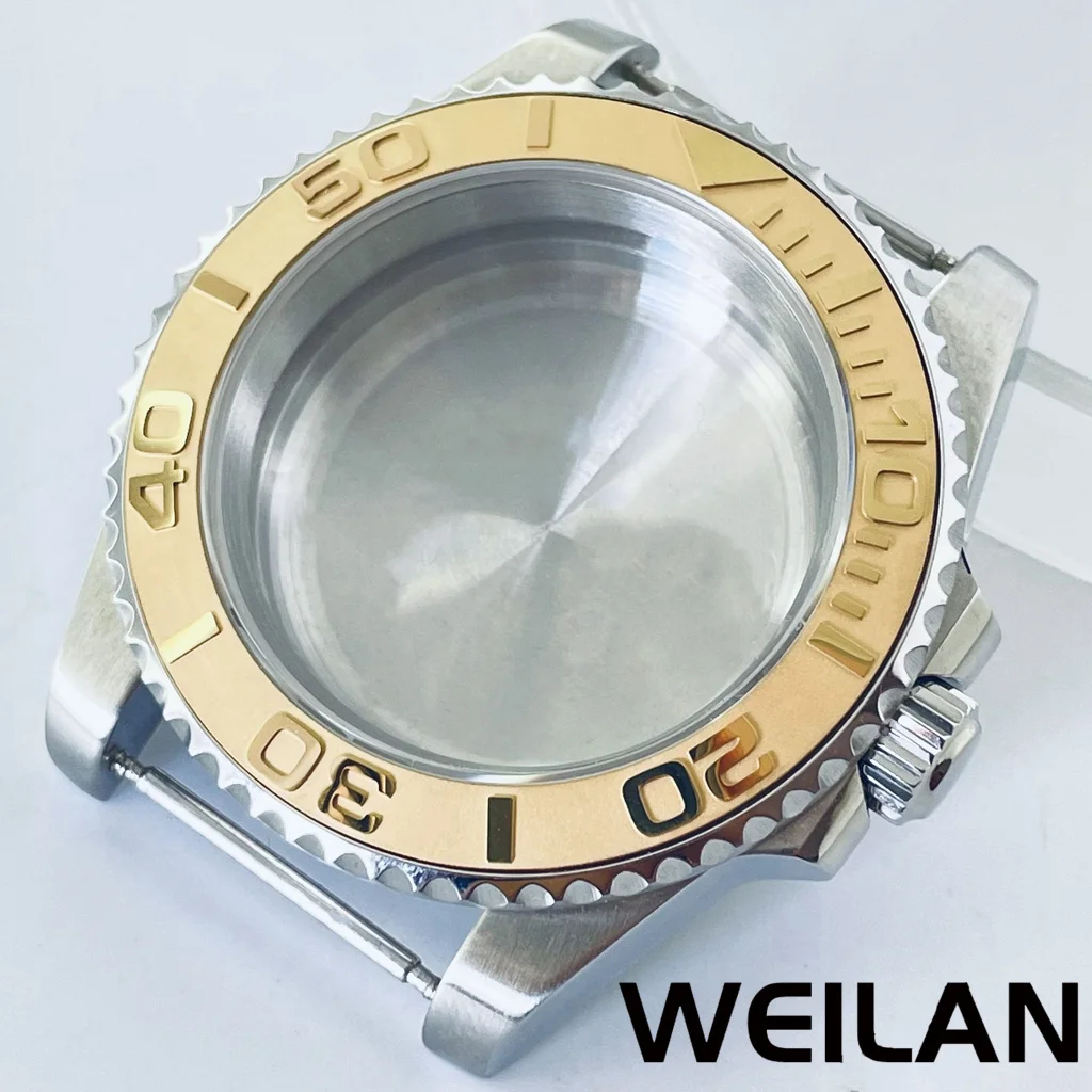 Silver Watch Case with Ceramic Bezel and Sapphire Crystal