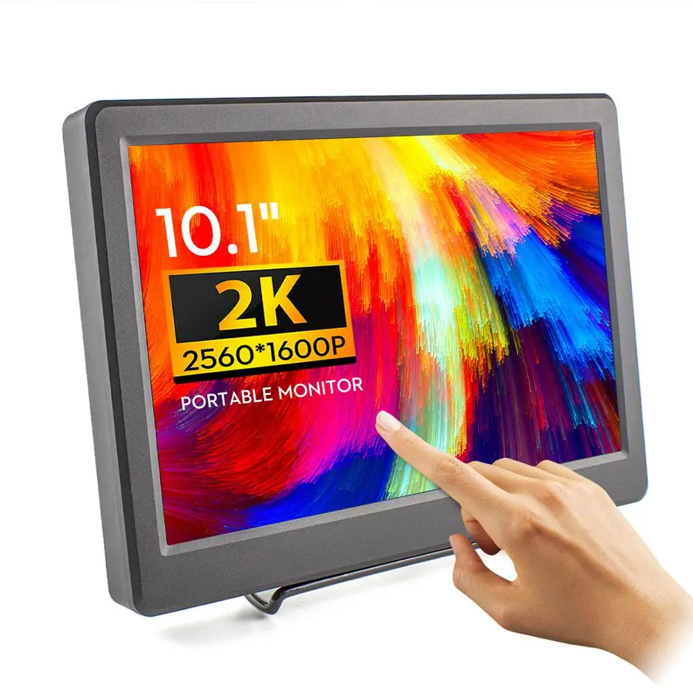 10.1 인치 2K IPS HD 휴대용 모니터, 2560x1600 HDMI 호환 Type-C 게임용 PC, 라즈베리 파이 노트북 스위치 XBOX PS4 PS5