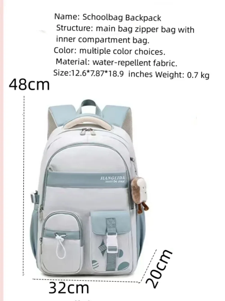 Schoolbag New Fashion Backpack Japanese Simple Korean College Students Waterproof Oxford Outdoor Backpack.