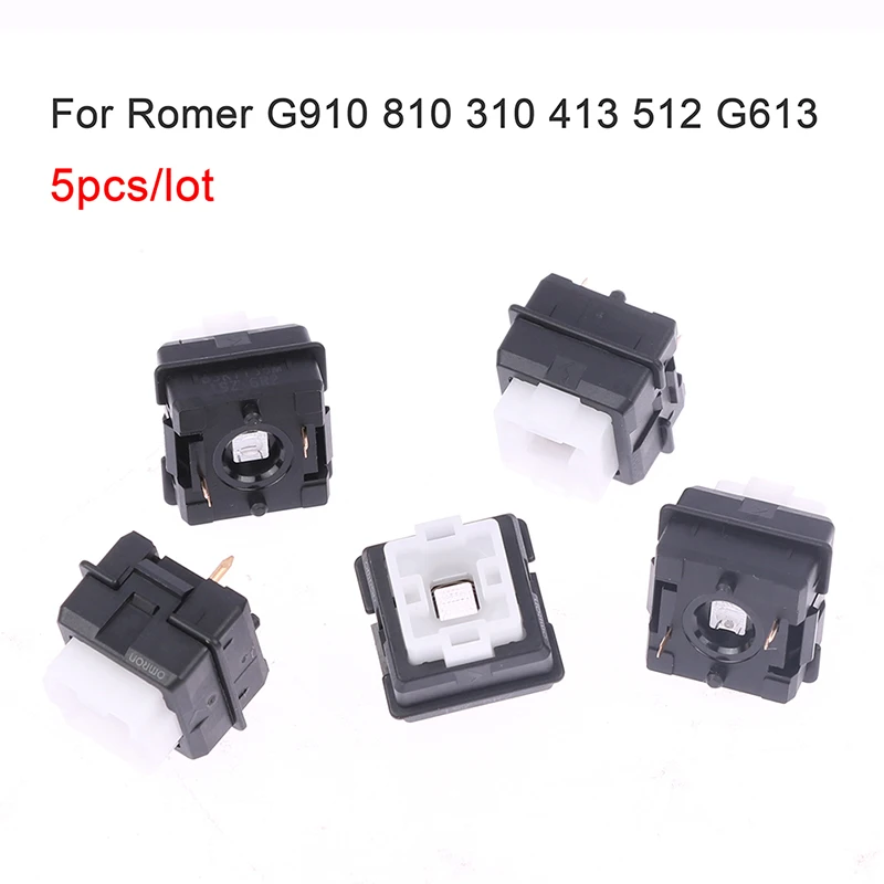 5 Pezzi Interruttore Romer-G Per Logitech G910 G810 G310 G413 G512 G613 Interruttore Nero Albero Cambio Tastiera Meccanica