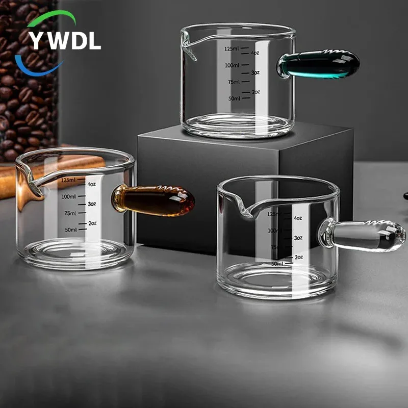 Measuring Cup 60/125ml Espresso Vshape Mouth Sugar Milk Jug Coffee Supplies Measure Mug Kitchen Seasoning