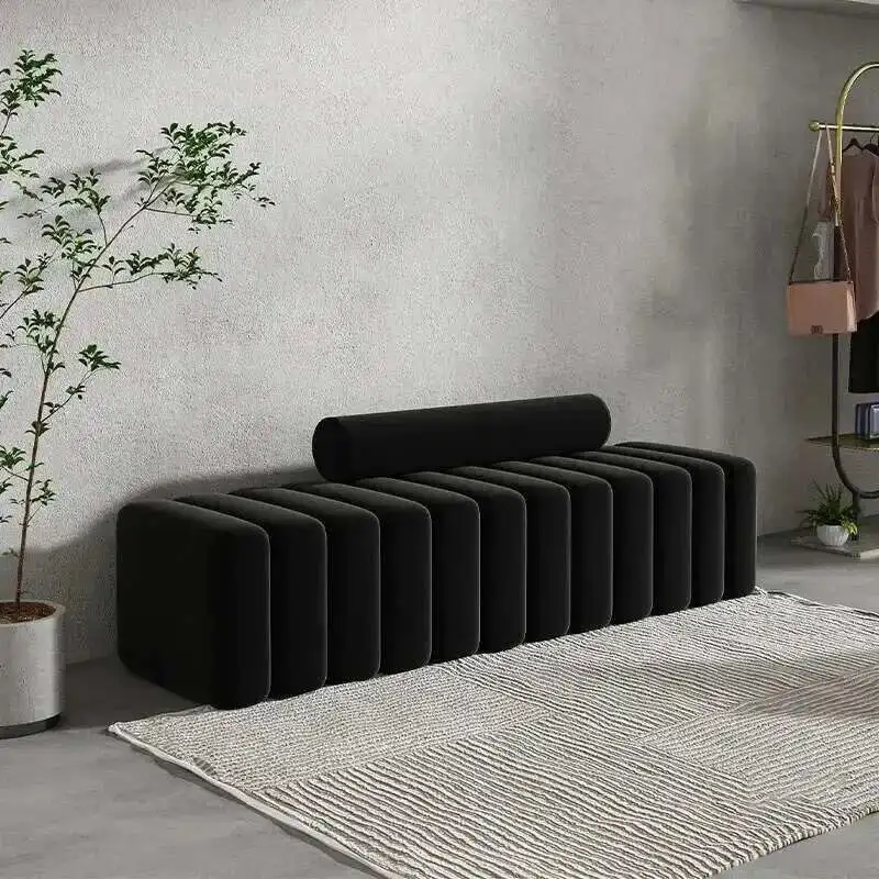Nordic Living Room Sofa Footstool Light Luxury Upholstered Bench Bedroom Bed End Stool Creative Rectangular Shoe Changing Stool