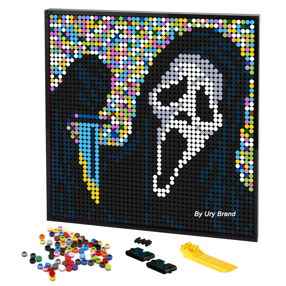 Fatto A Mano Pixel Art Pittura Fai Da Te Halloween Death Ghost Room Mosaico Decorativo Di Building Blocks Giocattolo Di Assemblaggio Con Cornice 2488 