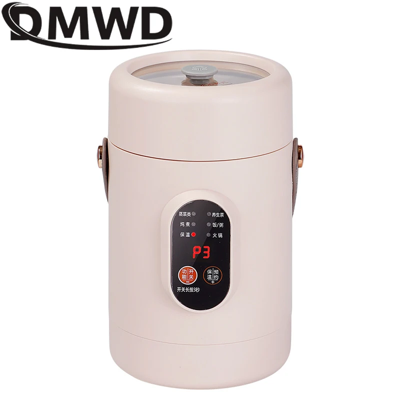 110V Electric Stew Cup Multifunctional Slow Cooker Health Tea Pot Hot Pot Soup Porridge Noodles Heating Cooker Lunch Box 1.6L 2