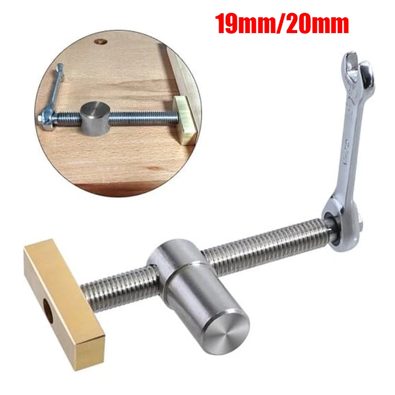 

Woodworking Desktop Clip Brass Fast Fixed Clip Quick Fixture Clamping Tool Kit For 19/20MM Hole Joinery Woodworking Benches Tool