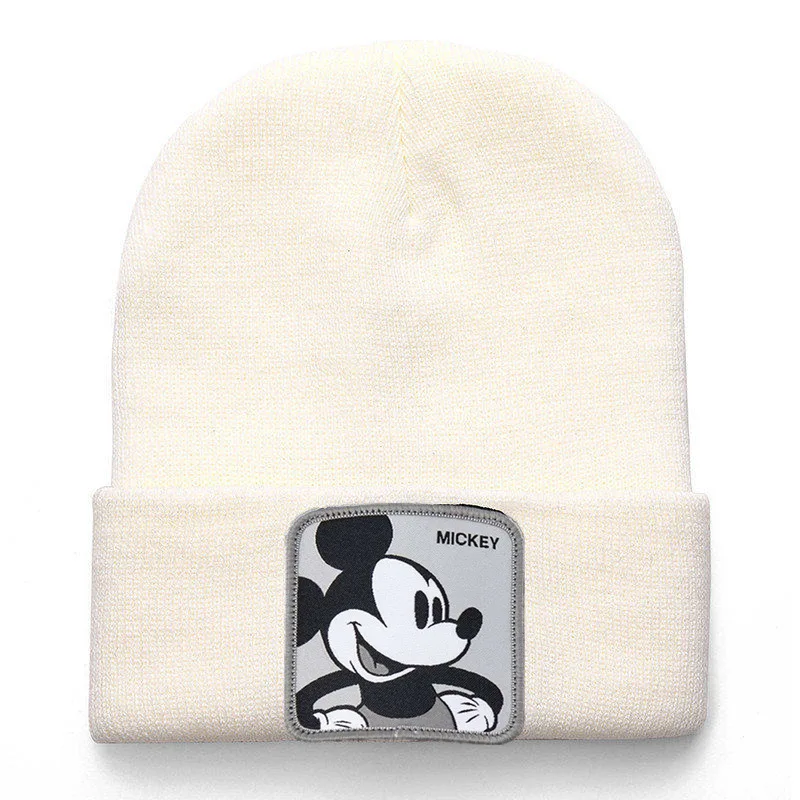Disney Mickey Mouse Knitted Cap For Women Cute Cartoon Minnie Bonnet Hat Girl Keep Warm Winter Beanies Kids Birthday Casual Gift