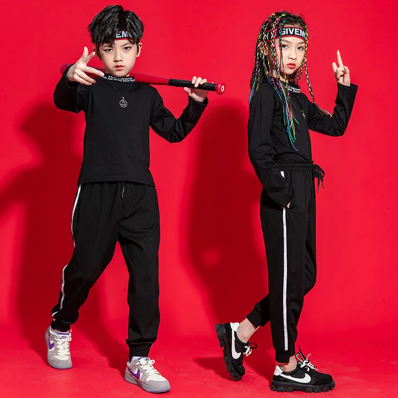 

Children's Body Training Set Slim Fit 9-point Trousers Boys' Hip-hop Fashion Clothes Girls' Jazz Dance Performance Clothes