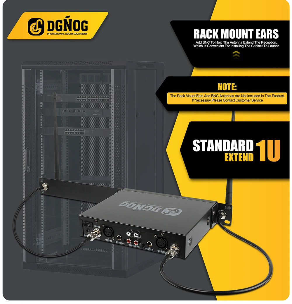 pièces de système iem sans oreilles de montage en rack et antennes