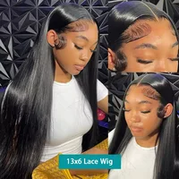 Perruque brésilienne en cheveux humains, densité 200, lisse comme un bâton, avec dentelle transparente HD 13x6 13x4, perruque frontale 360 de 30 pouces pour femmes 2