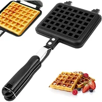 Non-Stick Waffle Maker Mold Gas Pan Cake Oven Breakfast Bakeware 2
