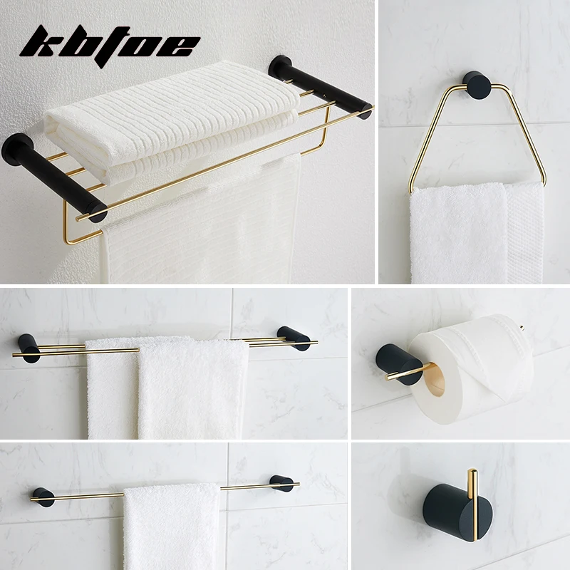 

Luxurious Bathroom Accessories Hardware Set Towel Rack Towel Bar Corner Shelf Paper Holder Towel Ring Robe Hook Modern Hardware