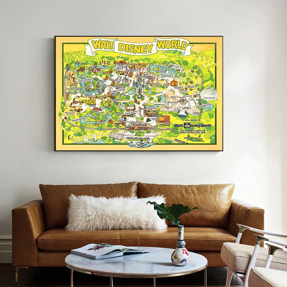 1980 Walt Disney World Dial Guide Map Poster Prints