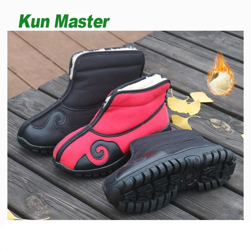 Winter Kung Fu Shoes Tai Chi Wing Chun Chinese Traditional Martial Arts Sports Sneakers Wudang Taoist Manual Cotten Fabric Warm