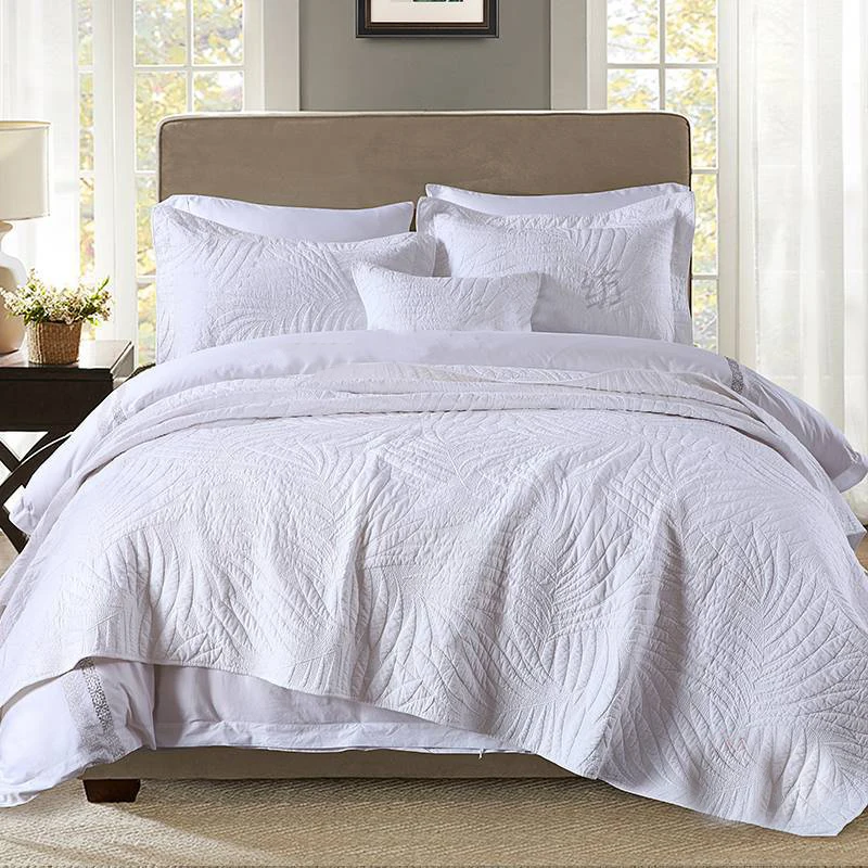

RunGrape Solid Quilted Cotton Bedspread On The Bed Double Queen King Size Bed Cover Quilts Bed Linen Summer Bed Spread Clothes