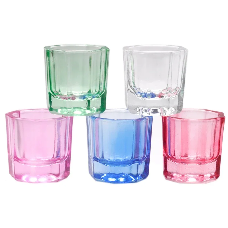 Crystal Clear Green Glass Acrylic Powder Dappen Dish and Nail Art Brush Bowl