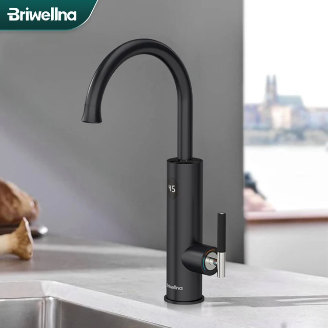 Briwellna chauffe-eau électrique 220V chauffe-eau coulant robinet de cuisine 2 en 1 robinet mélangeur de chauffage de l'eau sans réservoir géyser électrique 1