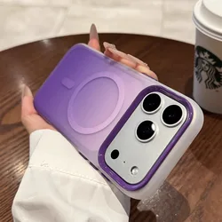Gradient Matte MagSafe Phone Case with Magnetic Frosted Hard PC Cover - iPhone 15 Plus (Purple JB)