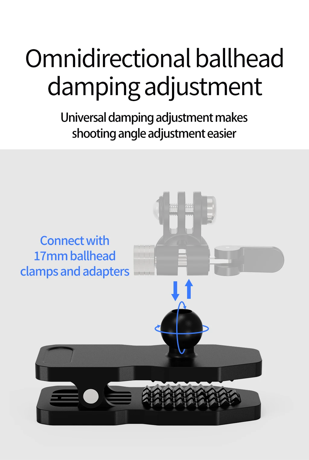 Schnellverschluss-Rucksack-Gurt-Clip-Halterung mit Kaltschuh, kompatibel mit Gopro DJI OSMO Insta360 Smartphones, Ständer-Clip-Klemme – Detail 15