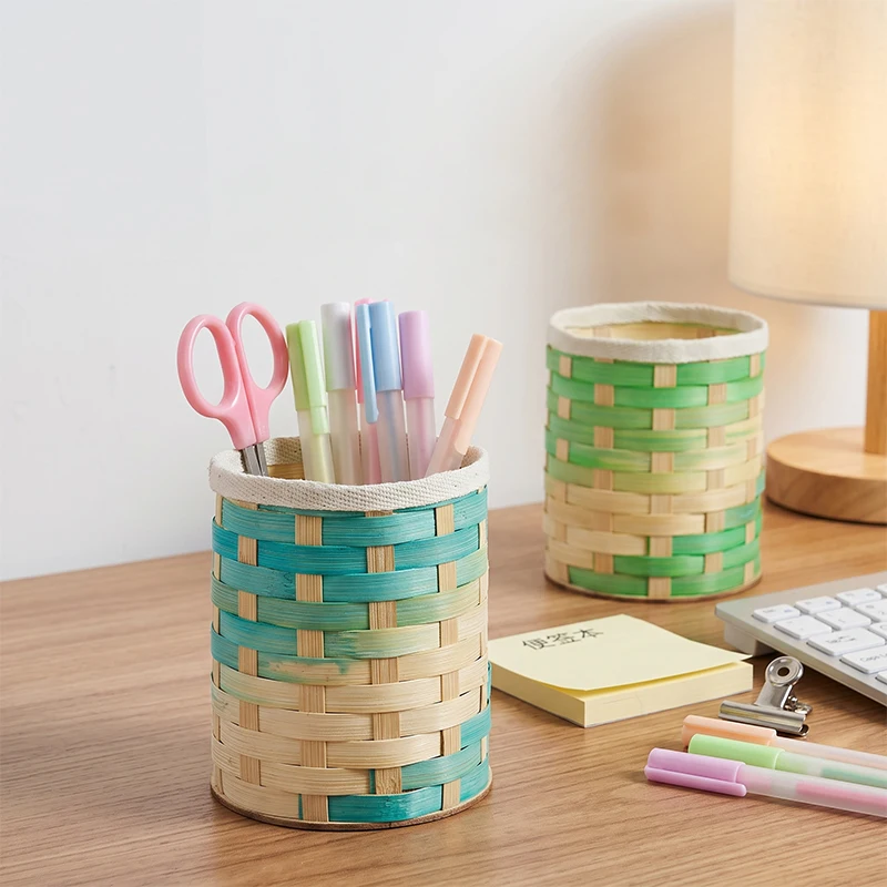 DIY Bamboo Weaving Pen Holder Material Kit Handmade Desktop Stationery Storage Bucket Craft Supplies for Gift Home Office Decor 1 DIY Bamboo Weaving Pen Holder Material Kit Handmade Desktop Stationery Storage Bucket Craft Supplies for Gift Home Office Decor 1