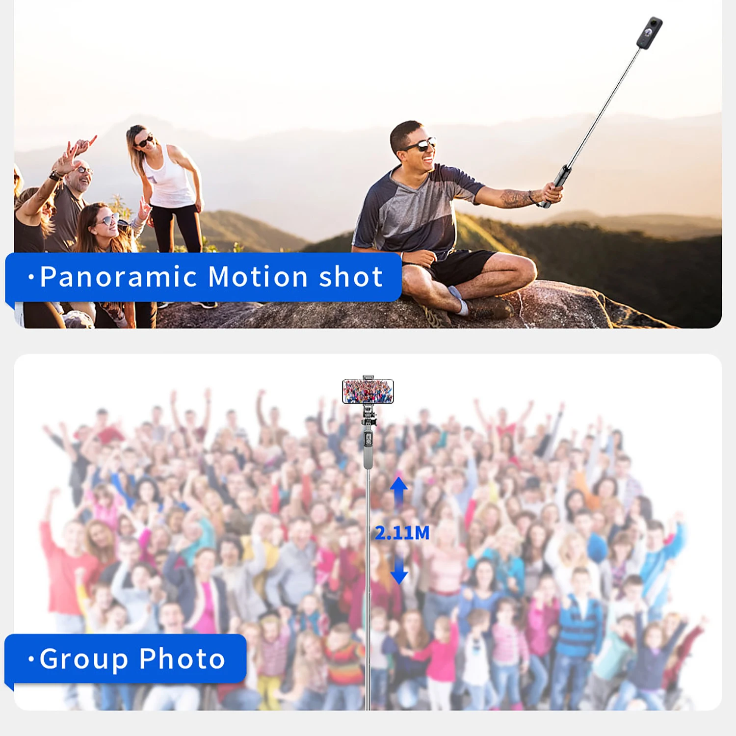Selfieshow C07 2.11m Wireless Stable Shooting Bluetooth Expansion Tripod Selfie Stick Stabilizer Tripe Stand for Cell Phone