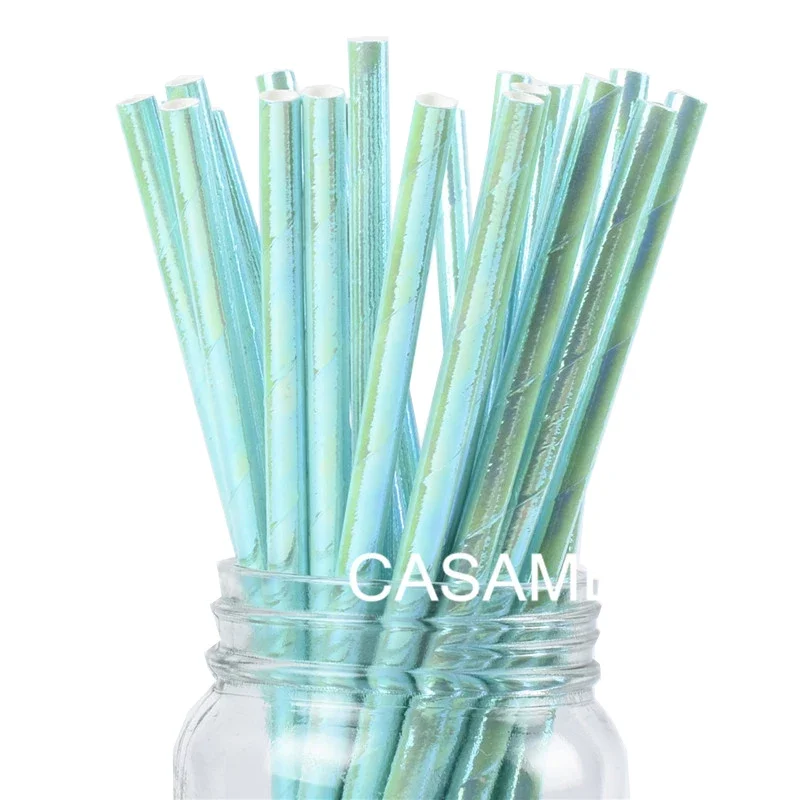 25 pcs lridescent Straws carnaval Party Wedding Decoration Kids Birthday Baby Shower Christmas Supplies party