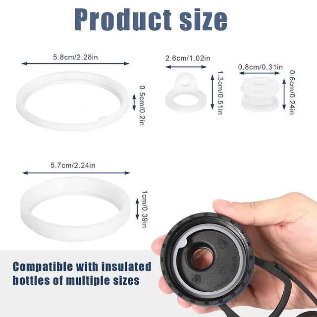 Silicone Water Bottle Gasket Replacement for Thermoflask/Takeya 24oz/32oz/40oz/64oz 6
